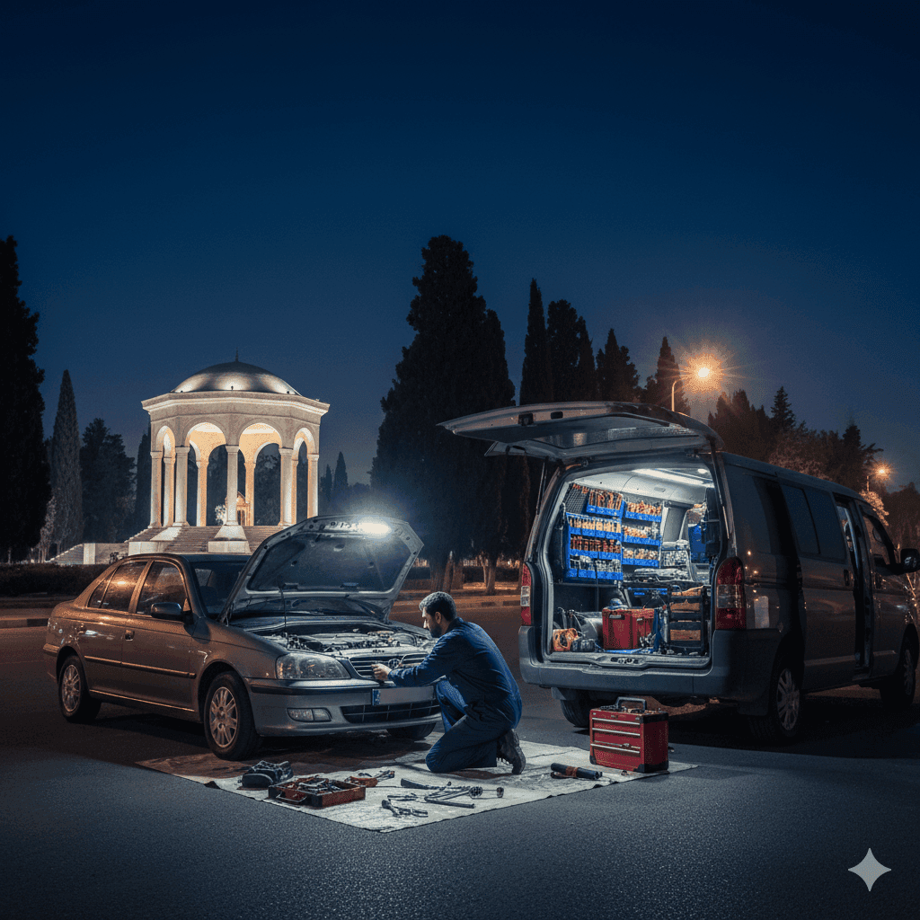 مکانیک سیار شیراز | تعمیر خودرو در محل، فوری و شبانه‌روزی